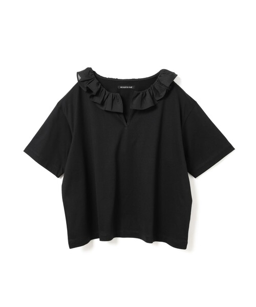 mizuiroind(ミズイロインド)の「mizuiro ind フリルカラースキッパーTシャツ(Tシャツ/カットソー・レディース・オフホワイト/ブラック/グレー/グレー系その他・FREE)」の2枚目の写真