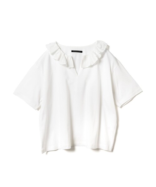 mizuiroind(ミズイロインド)の「mizuiro ind フリルカラースキッパーTシャツ(Tシャツ/カットソー・レディース・オフホワイト/ブラック/グレー/グレー系その他・FREE)」の15枚目の写真