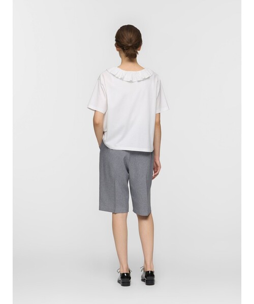mizuiroind(ミズイロインド)の「mizuiro ind フリルカラースキッパーTシャツ(Tシャツ/カットソー・レディース・オフホワイト/ブラック/グレー/グレー系その他・FREE)」の8枚目の写真