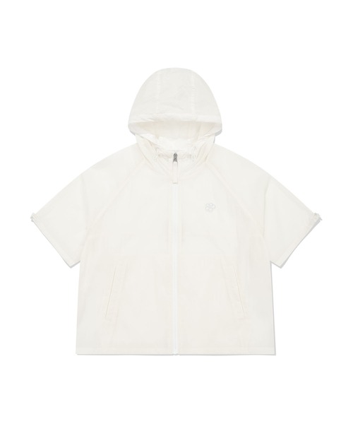 Wacky WiLLy(ワッキーウィリー)の「WOMEN'S NYLON SHORT SLEEVE WINDBREAKER(ナイロンジャケット・レディース・ホワイト/スカイブルー・FREE)」の2枚目の写真