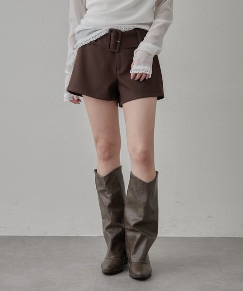 mline（エムライン）の「[mline]ローライズ ベルトショートパンツ（その他パンツ・レディース・チャコールグレー/ブラウン・2/1）」の21枚目の写真