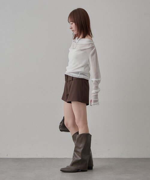 mline（エムライン）の「[mline]ローライズ ベルトショートパンツ（その他パンツ・レディース・チャコールグレー/ブラウン・2/1）」の22枚目の写真