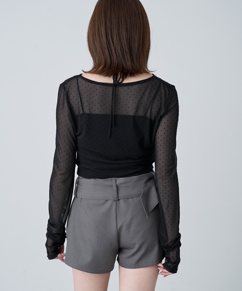mline（エムライン）の「[mline]ローライズ ベルトショートパンツ（その他パンツ・レディース・チャコールグレー/ブラウン・2/1）」の8枚目の写真