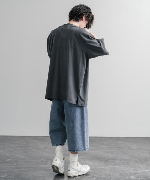 KRIFF MAYER(クリフメイヤー)の「KRIFF MAYER クリフメイヤー ピグメント加工オーバーサイズベースボールシャツ 2547200(シャツ/ブラウス・メンズ・チャコール/オリーブ/ベージュ/パープル・XL/L/M)」の10枚目の写真
