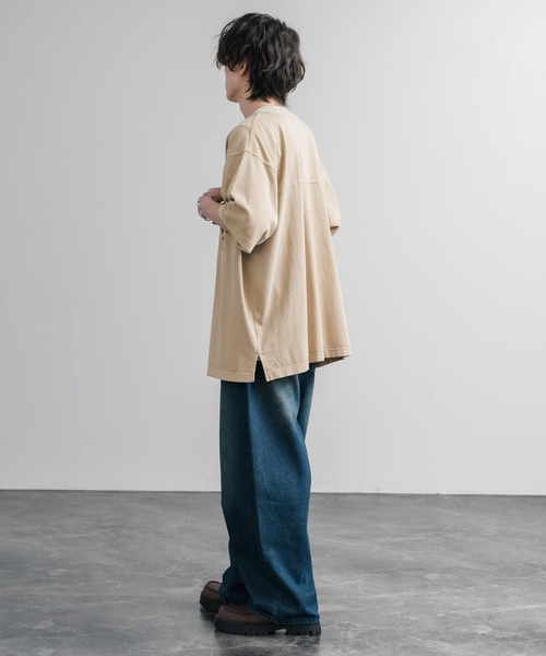 KRIFF MAYER(クリフメイヤー)の「KRIFF MAYER クリフメイヤー ピグメント加工オーバーサイズベースボールシャツ 2547200(シャツ/ブラウス・メンズ・チャコール/オリーブ/ベージュ/パープル・XL/L/M)」の15枚目の写真