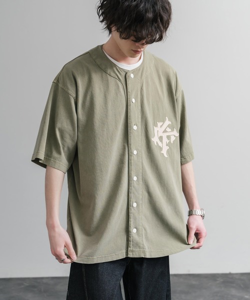 KRIFF MAYER(クリフメイヤー)の「KRIFF MAYER クリフメイヤー ピグメント加工オーバーサイズベースボールシャツ 2547200(シャツ/ブラウス・メンズ・チャコール/オリーブ/ベージュ/パープル・XL/L/M)」の17枚目の写真