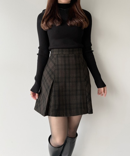 mipiarl(ミピアール)の「チェックミニプリーツスカート(スカート・レディース・ブラウン/ネイビー/チャコール・SMALL/MEDIUM/LARGE)」の1枚目の写真
