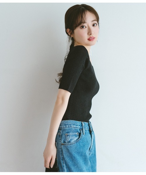 PEACH JOHN(ピーチジョン)の「スマートラメリブニット(ニット/セーター・レディース・ピンク/ブルー/アイボリー/ブラック・ONE SIZE)」の3枚目の写真