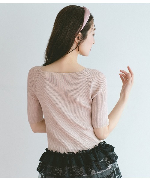 PEACH JOHN(ピーチジョン)の「スマートラメリブニット(ニット/セーター・レディース・ピンク/ブルー/アイボリー/ブラック・ONE SIZE)」の10枚目の写真