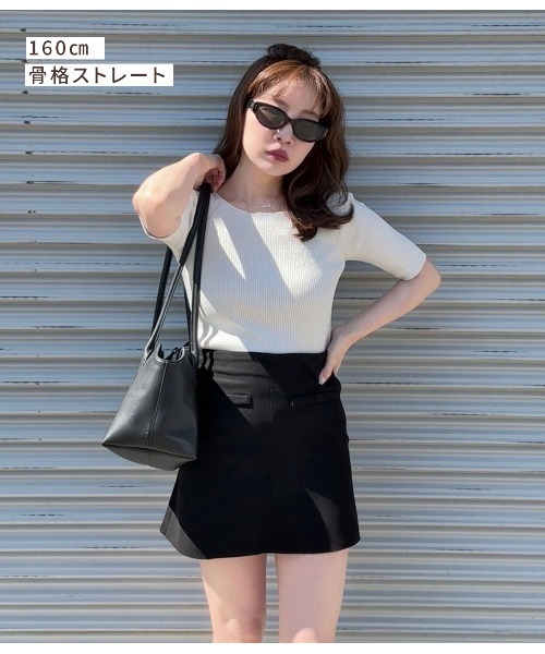 PEACH JOHN(ピーチジョン)の「スマートラメリブニット(ニット/セーター・レディース・ピンク/ブルー/アイボリー/ブラック・ONE SIZE)」の20枚目の写真