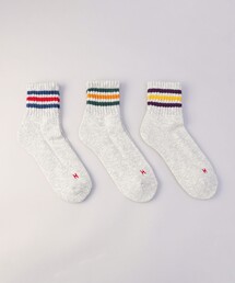 Healthknit（ヘルスニット）の「【3足セット】Healthknit（ヘルスニット）スラブ3ラインソックス（ソックス/靴下）」