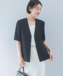 URBAN RESEARCH ROSSO WOMEN | クールタッチ 防シワ ハーフスリーブジャケット(ノーカラージャケット)