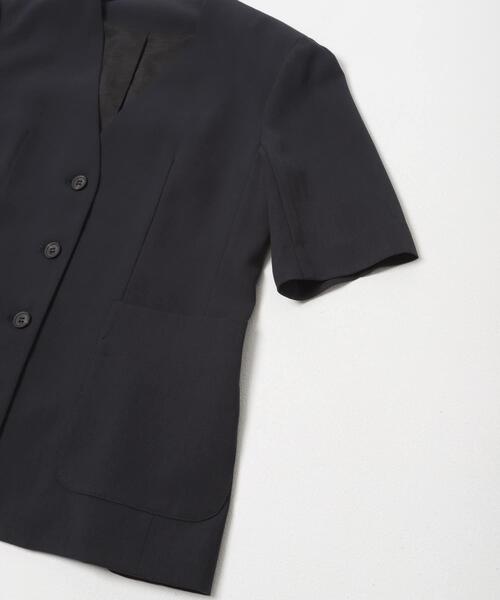 URBAN RESEARCH ROSSO WOMEN（アーバンリサーチ　ロッソ）の「クールタッチ 防シワ ハーフスリーブジャケット（ノーカラージャケット・レディース・ブルー系その他/ベージュ系その他・FREE）」の22枚目の写真