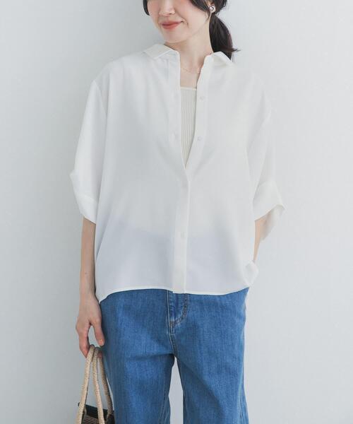 URBAN RESEARCH DOORS（アーバンリサーチドアーズ）の「タックスリーブシャツ（シャツ/ブラウス・レディース・ライトブルー/ネイビー/オフホワイト・FREE）」の9枚目の写真