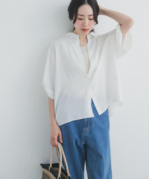 URBAN RESEARCH DOORS（アーバンリサーチドアーズ）の「タックスリーブシャツ（シャツ/ブラウス・レディース・ライトブルー/ネイビー/オフホワイト・FREE）」の13枚目の写真