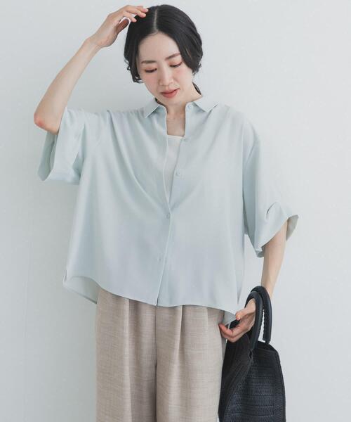 URBAN RESEARCH DOORS（アーバンリサーチドアーズ）の「タックスリーブシャツ（シャツ/ブラウス・レディース・ライトブルー/ネイビー/オフホワイト・FREE）」の18枚目の写真