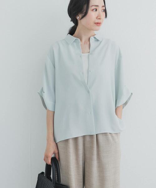 URBAN RESEARCH DOORS（アーバンリサーチドアーズ）の「タックスリーブシャツ（シャツ/ブラウス・レディース・ライトブルー/ネイビー/オフホワイト・FREE）」の22枚目の写真