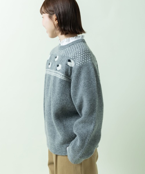 PAR ICI(パーリッシィ)の「SHEEPジャカード 片畦編みプルオーバー(ニット/セーター・レディース・グレー/グリーン/ネイビー・FREE)」の21枚目の写真