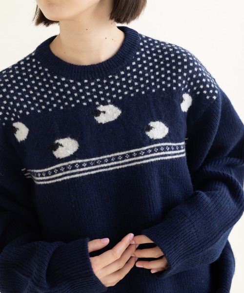 PAR ICI(パーリッシィ)の「SHEEPジャカード 片畦編みプルオーバー(ニット/セーター・レディース・グレー/グリーン/ネイビー・FREE)」の9枚目の写真