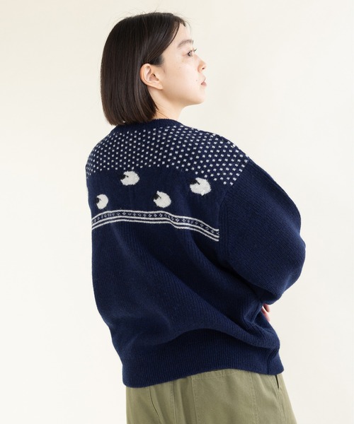 PAR ICI(パーリッシィ)の「SHEEPジャカード 片畦編みプルオーバー(ニット/セーター・レディース・グレー/グリーン/ネイビー・FREE)」の6枚目の写真