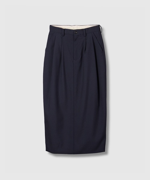 HOLIDAY（ホリデイ）の「WOOL DRAWSTRINGS 2TUCK SKIRT ウールドローストリングスツータックスカート（スカート・レディース・ダークネイビー・ONE SIZE）」の4枚目の写真