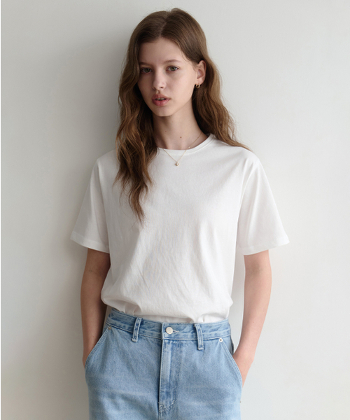 LENAV(ルナブ)の「esu round t-shirts (white)(Tシャツ/カットソー・レディース・その他・FREE)」の1枚目の写真