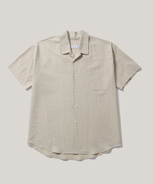 ease（イーズ）の「LINEN OPEN COLLAR 1/2SHIRTS_OATMEAL（シャツ/ブラウス・メンズ・その他・LARGE/MEDIUM）」の2枚目の写真