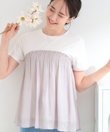 SHOO・LA・RUE | 【ひんやり/S-LL】インせず決まる きらきらビスチェ風 ドッキングトップス(Tシャツ/カットソー)