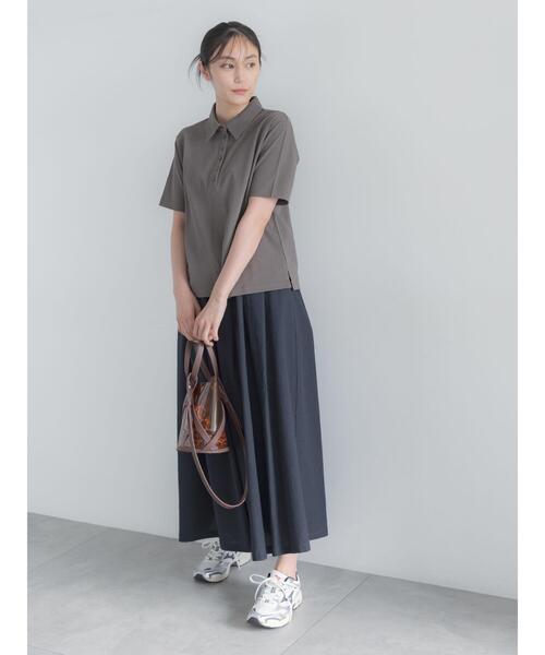 Te chichi(テチチ)の「コットンカットカノコポロシャツ(Tシャツ/カットソー・レディース・チャコールグレー/ラベンダー/ベージュ・F)」の7枚目の写真