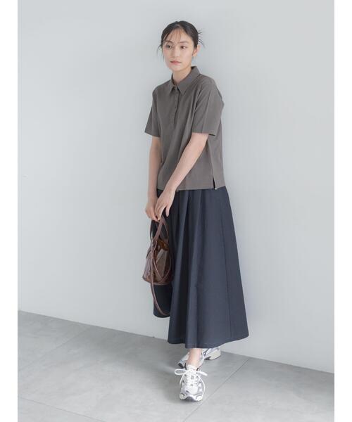 Te chichi(テチチ)の「コットンカットカノコポロシャツ(Tシャツ/カットソー・レディース・チャコールグレー/ラベンダー/ベージュ・F)」の8枚目の写真