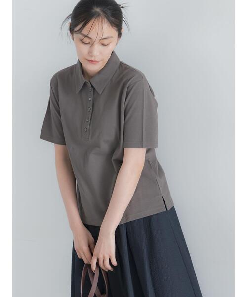 Te chichi(テチチ)の「コットンカットカノコポロシャツ(Tシャツ/カットソー・レディース・チャコールグレー/ラベンダー/ベージュ・F)」の11枚目の写真