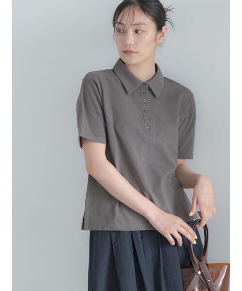 Te chichi(テチチ)の「コットンカットカノコポロシャツ(Tシャツ/カットソー・レディース・チャコールグレー/ラベンダー/ベージュ・F)」の12枚目の写真