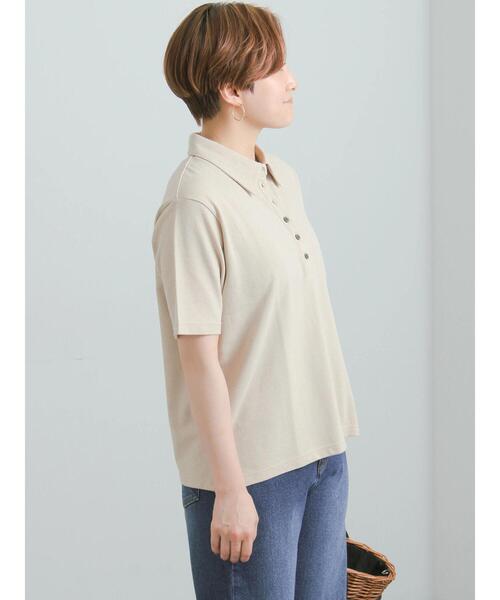Te chichi(テチチ)の「コットンカットカノコポロシャツ(Tシャツ/カットソー・レディース・チャコールグレー/ラベンダー/ベージュ・F)」の16枚目の写真