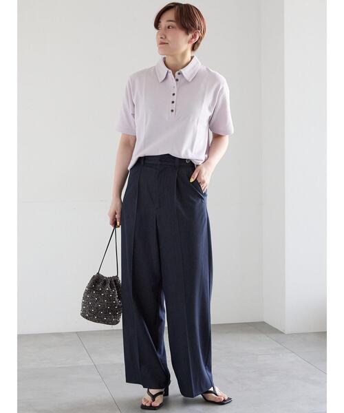 Te chichi(テチチ)の「コットンカットカノコポロシャツ(Tシャツ/カットソー・レディース・チャコールグレー/ラベンダー/ベージュ・F)」の21枚目の写真