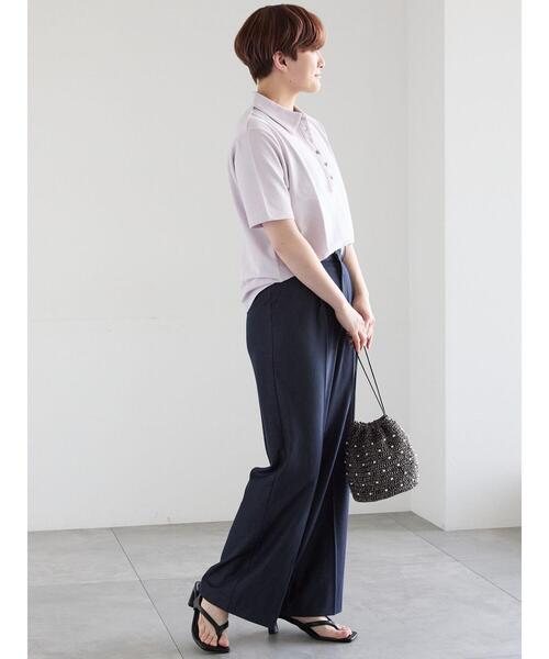 Te chichi(テチチ)の「コットンカットカノコポロシャツ(Tシャツ/カットソー・レディース・チャコールグレー/ラベンダー/ベージュ・F)」の22枚目の写真