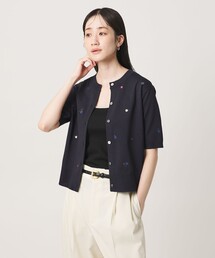 UNITED ARROWS（ユナイテッドアローズ）の「フラワー エンブロイダリー ショートスリーブ カーディガン ‐ウォッシャブル‐（カーディガン/ボレロ）」