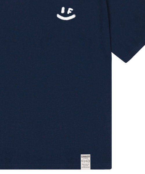 GRAVER（グレーバー）の「[ユニセックス]スプレースモールドローイングスマイル半袖Tシャツ_ネイビー（Tシャツ/カットソー・レディース・ホワイト・SMALL/MEDIUM/LARGE）」の5枚目の写真