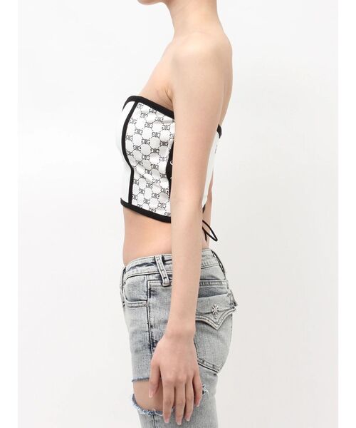 GYDA(ジェイダ)の「Symmetry GYDA side drawstringビスチェ(チューブトップ・レディース・ブラック/オフホワイト/ネイビー・FREE)」の21枚目の写真