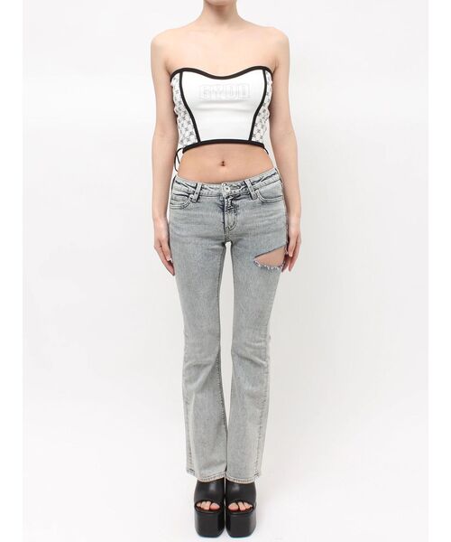GYDA(ジェイダ)の「Symmetry GYDA side drawstringビスチェ(チューブトップ・レディース・ブラック/オフホワイト/ネイビー・FREE)」の15枚目の写真