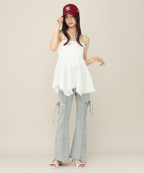 Heather(ヘザー)の「シャーリングレースベアキャミ 815290(キャミソール・レディース・オフホワイト/レッド系その他/ブラック系その他・FREE)」の7枚目の写真