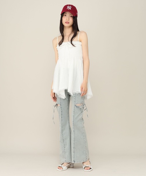 Heather(ヘザー)の「シャーリングレースベアキャミ 815290(キャミソール・レディース・オフホワイト/レッド系その他/ブラック系その他・FREE)」の8枚目の写真
