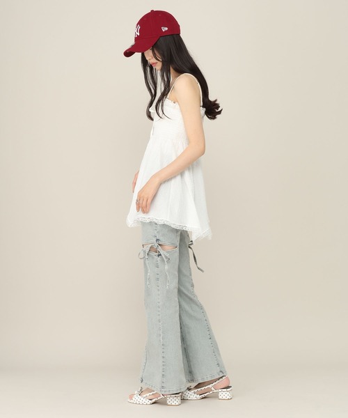 Heather(ヘザー)の「シャーリングレースベアキャミ 815290(キャミソール・レディース・オフホワイト/レッド系その他/ブラック系その他・FREE)」の9枚目の写真