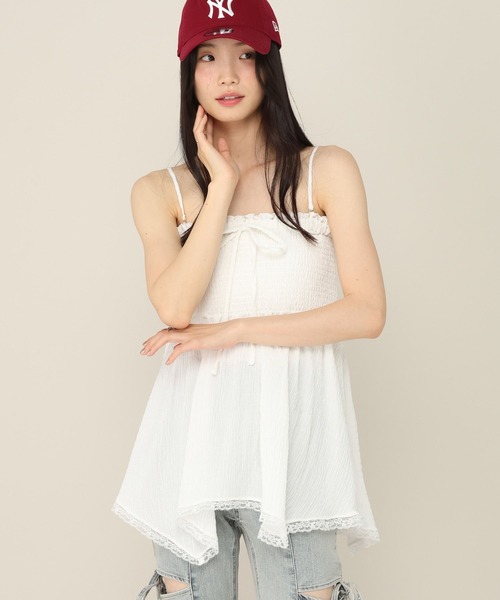 Heather(ヘザー)の「シャーリングレースベアキャミ 815290(キャミソール・レディース・オフホワイト/レッド系その他/ブラック系その他・FREE)」の11枚目の写真