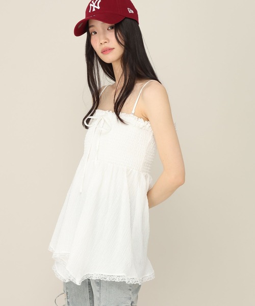 Heather(ヘザー)の「シャーリングレースベアキャミ 815290(キャミソール・レディース・オフホワイト/レッド系その他/ブラック系その他・FREE)」の12枚目の写真