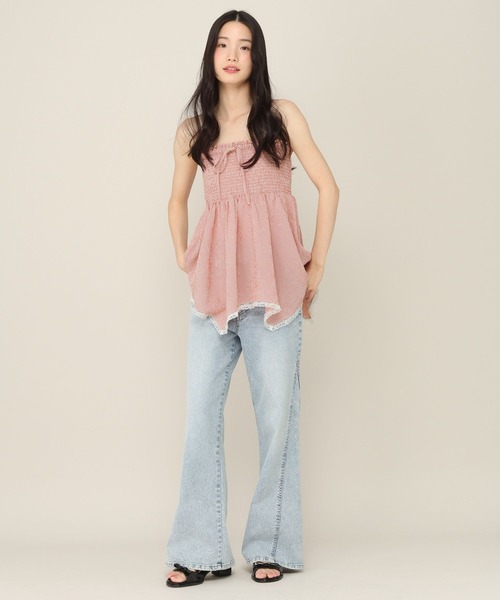 Heather(ヘザー)の「シャーリングレースベアキャミ 815290(キャミソール・レディース・オフホワイト/レッド系その他/ブラック系その他・FREE)」の5枚目の写真