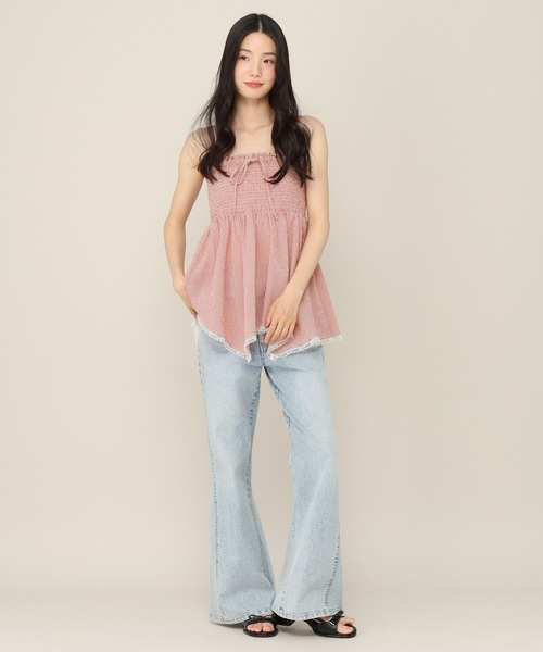 Heather(ヘザー)の「シャーリングレースベアキャミ 815290(キャミソール・レディース・オフホワイト/レッド系その他/ブラック系その他・FREE)」の6枚目の写真