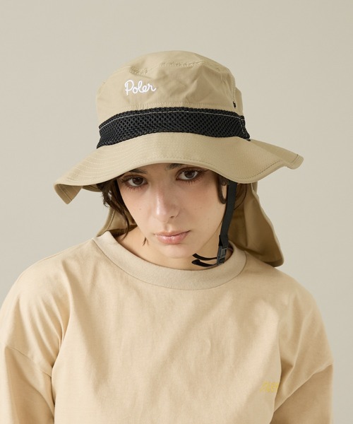 POLeR(ポーラー)の「【POLeR/ポーラー】SUNGUARD SURF HAT/サンガード付ハット(ハット・メンズ・ブラック/グレー/ベージュ・フリー)」の3枚目の写真