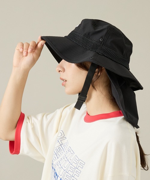 POLeR(ポーラー)の「【POLeR/ポーラー】SUNGUARD SURF HAT/サンガード付ハット(ハット・メンズ・ブラック/グレー/ベージュ・フリー)」の5枚目の写真