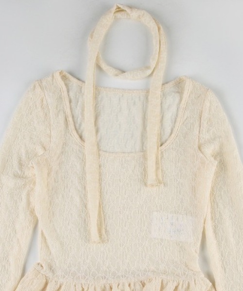LAMPOON(ランプーン)の「ストールセットレースフリルブラウス(シャツ/ブラウス・レディース・アイボリー/ホワイト・MEDIUM/LARGE/SMALL)」の13枚目の写真