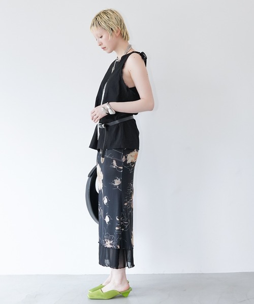 chuclla（チュクラ）の「バックカットアウトノースリトップス chw26s309（Tシャツ/カットソー・レディース・アイボリー/ブラック・FREE）」の16枚目の写真